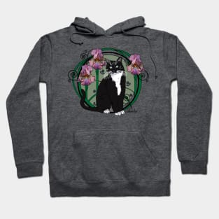 Black and White Cat with Irises Hoodie